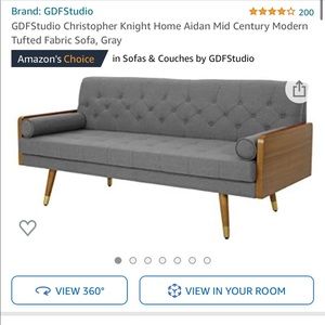 Mid century modern fabric sofa